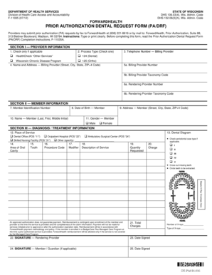 Wisconsin Prior Authorization Dental Request Form