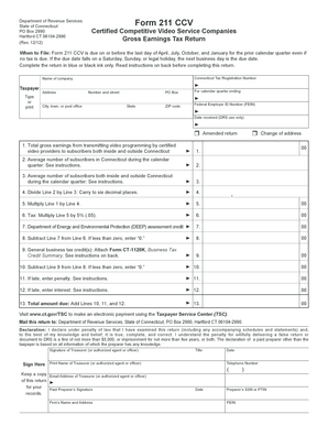 Connecticut Form 211 CCV Gross Earnings Tax Return