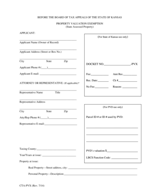 Kansas Property Valuation Exemption Form