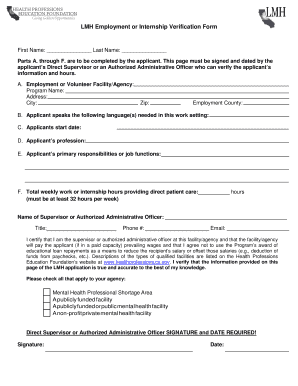 oshpd employment verification form