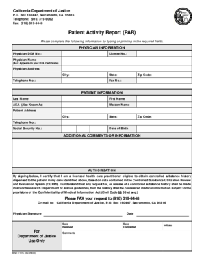 California Patient Activity Report