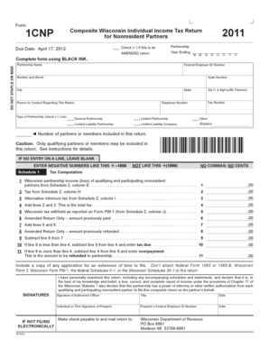 Wisconsin Nonresident Partner Tax Return