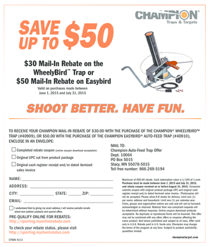 Champion Mail-In Rebate Form