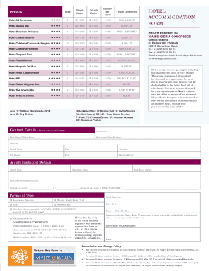 Hotel Accommodation Booking Form