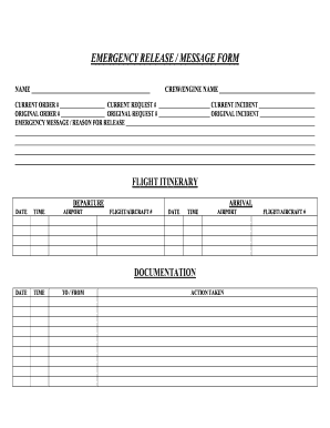 Emergency Release Message Form