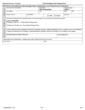 Standard Insurance Company LTD Enrollment Form