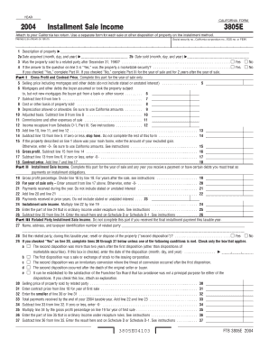 California Form 3805E 2004 Installment Sale Income