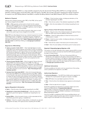GPO Billing Address Code Request Form