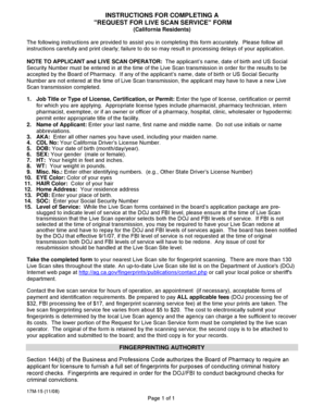 Request for Live Scan Service Form