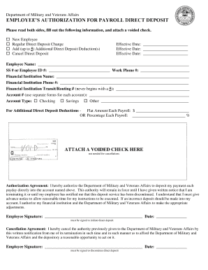 Colorado Employee Payroll Direct Deposit Authorization