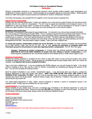 First Report of Injury or Occupational Disease