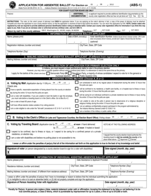 Indiana Absentee Ballot Application