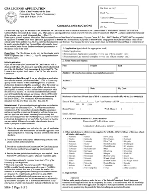 Connecticut CPA License Application