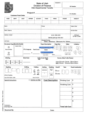 Utah Inter-Departmental Transfer Form