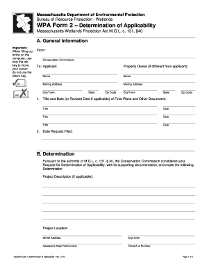 WPA Form 2 – Determination of Applicability