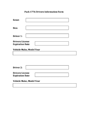 Scout Driver Information Form