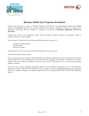 Montana Medicaid Provider Enrollment Form