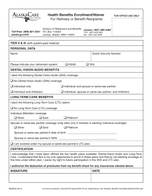 Alaska Health Benefits Enrollment/Waiver Form