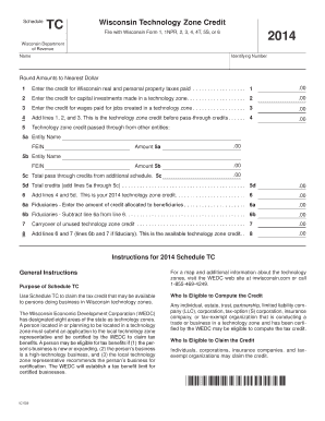 Wisconsin Technology Zone Credit Schedule