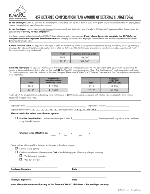 457 Deferred Compensation Plan Deferral Change Form