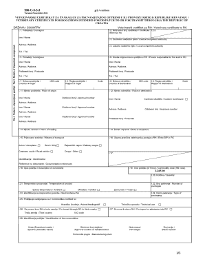 Veterinary Certificate for Dog Chews