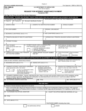 Request for Interest Assistance Payment