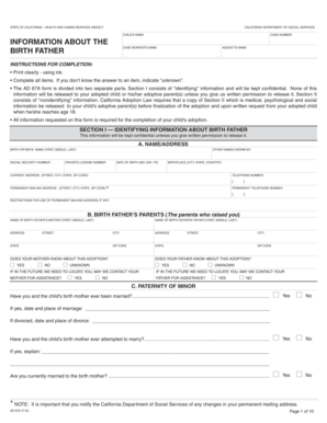 California Adoption Form AD 67A