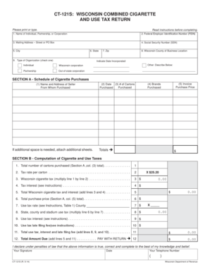 Wisconsin Combined Cigarette and Use Tax Return