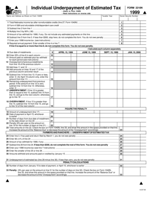 Nebraska Individual Underpayment of Estimated Tax Form 2210N