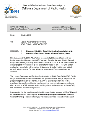 California ADAP Bi-Annual Eligibility Recertification Form