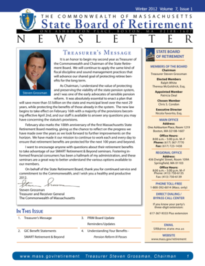 Massachusetts State Board of Retirement Beneficiary Form