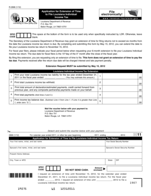 Louisiana Individual Income Tax Extension