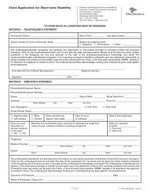 Short-term Disability Claim Form