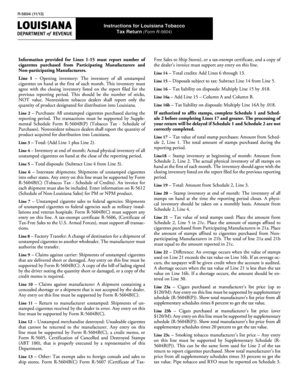 Louisiana Tobacco Tax Return Form R-5604