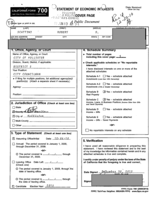 California Form 700 Statement of Economic Interests