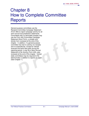 California Form 460 Committee Campaign Statement