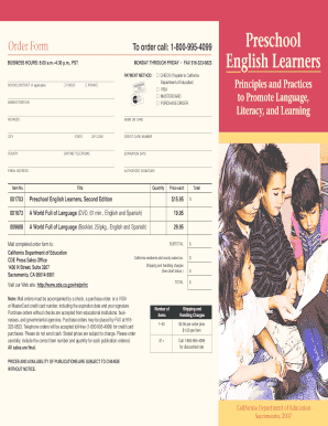 Preschool English Learners Order Form