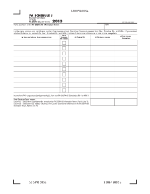 Pennsylvania Schedule J for Income from Estates or Trusts