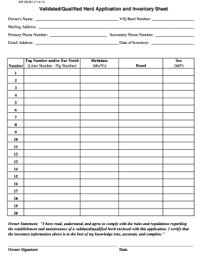 Food pantry list pdf - validated qualified herd application and inventory sheet