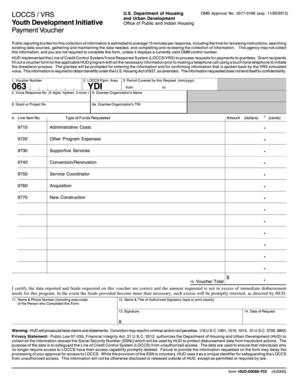 HUD Payment Voucher Form 50080-YDI