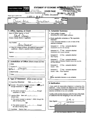 California Form 700 Statement of Economic Interests