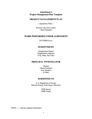 Simple project plan examples for students - Project Management Plan - National Energy Technology Laboratory - netl doe