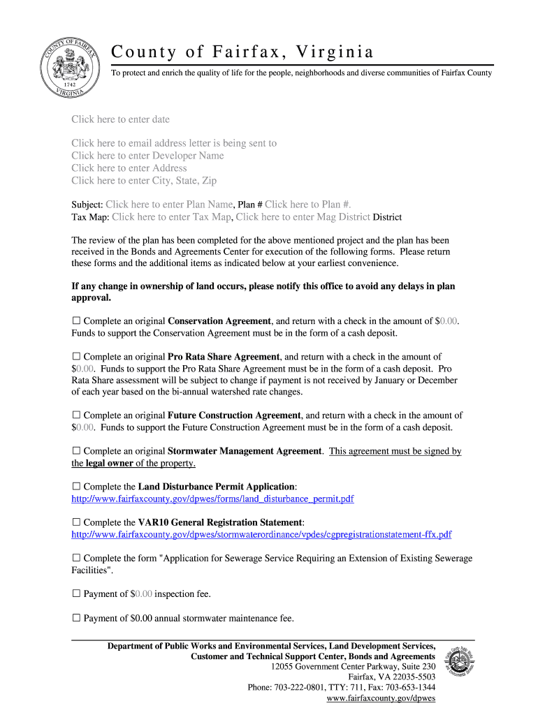 Fillable Online fairfaxcounty Permit Letter Template. Permit Letter ...