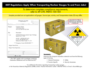 DOT Nuclear Gauge Transportation Form