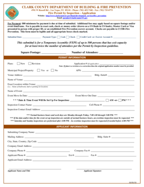 Clark County Fire Permit by Inspection Application
