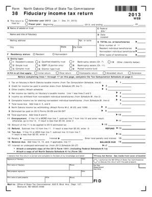 North Dakota Fiduciary Income Tax Return