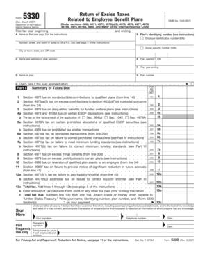 Form 5330 Return of Excise Taxes