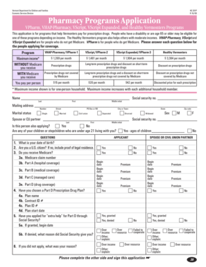 Vermont Pharmacy Programs Application