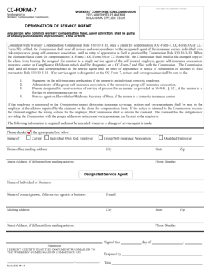 Oklahoma Designation of Service Agent Form