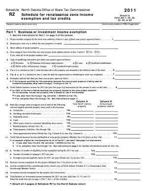 North Dakota Schedule RZ Form